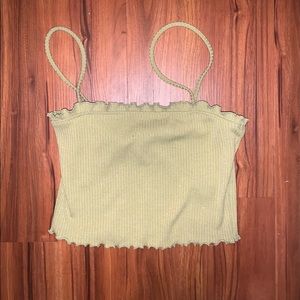 Forever 21 Green Ribbed Crop Top